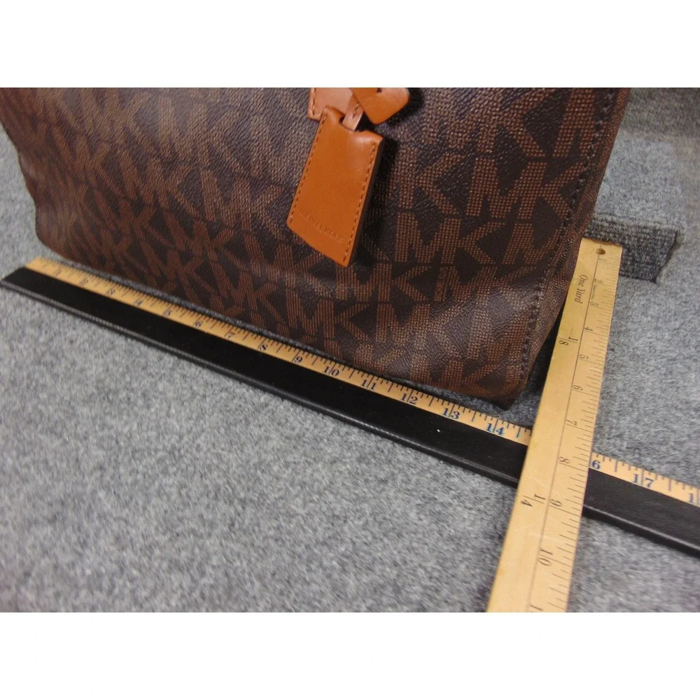 Michael Kors Hamilton Satchel Brown Monogram Padlock Key Shoulder Bag 30T2GHMT3B